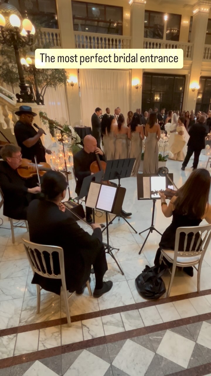 When everything lines up to create the most beautiful entrance for the most beautiful bride: rockstar planning team, stunning venue, gorgeous floral design, and of course….live music. April Showers/Dru Hill was the perfect song choice for Simone’s entrance ️
.
.
.
bridalentrance bridalentrancesong herecomesthebride chicagowedding chicagoluxury chicagoluxurywedding chicagoweddingmusic chicagostringquartet chicagovocalist chicagosinger popstringquartet chicagopopstringquartet chicagoentertainment chicagoweddingplanner chicagoflorist chicagoweddingvenue aprilshowers weddingsongs chicagolivemusic