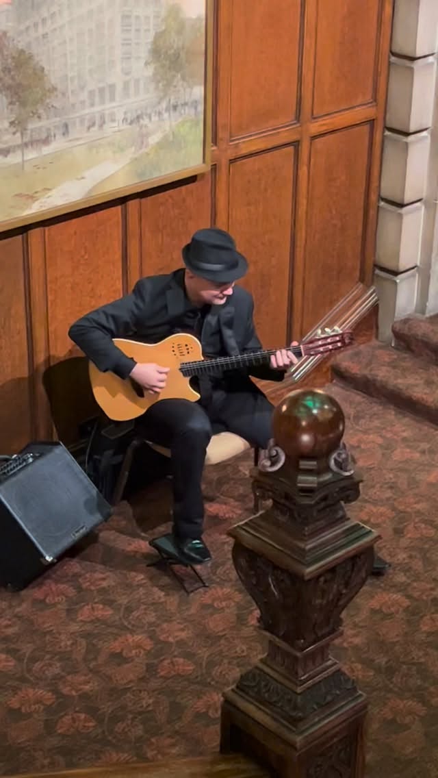 From the very first moments of arrival, the grooms wanted their guests to feel welcomed, relaxed, and completely immersed in the celebration.  A live classical guitarist greeted everyone at the top of the stairs at The University Club — transforming guest arrival into part of the story, not just the transition before it.
chicagoentertainment universityclubwedding chicagoguitar  classicalguitar chicagowedding