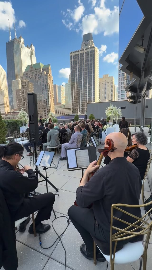 Here’s what happens when you throw out the rulebook.

John Summit on strings.
Rooftop at the Viceroy Chicago.
Blue skies. Unreal florals.
An officiant who understood the assignment.

Ceremony… but make it a vibe.

Venue @viceroychicago 
Floral @yannidesignstudio 
Planning @clementinechicago 
Music @sarlasmusic Artistrings pop quartet 

chicagowedding chicagoweddingplanner weddingceremony popstringquartet chicagostringquartet