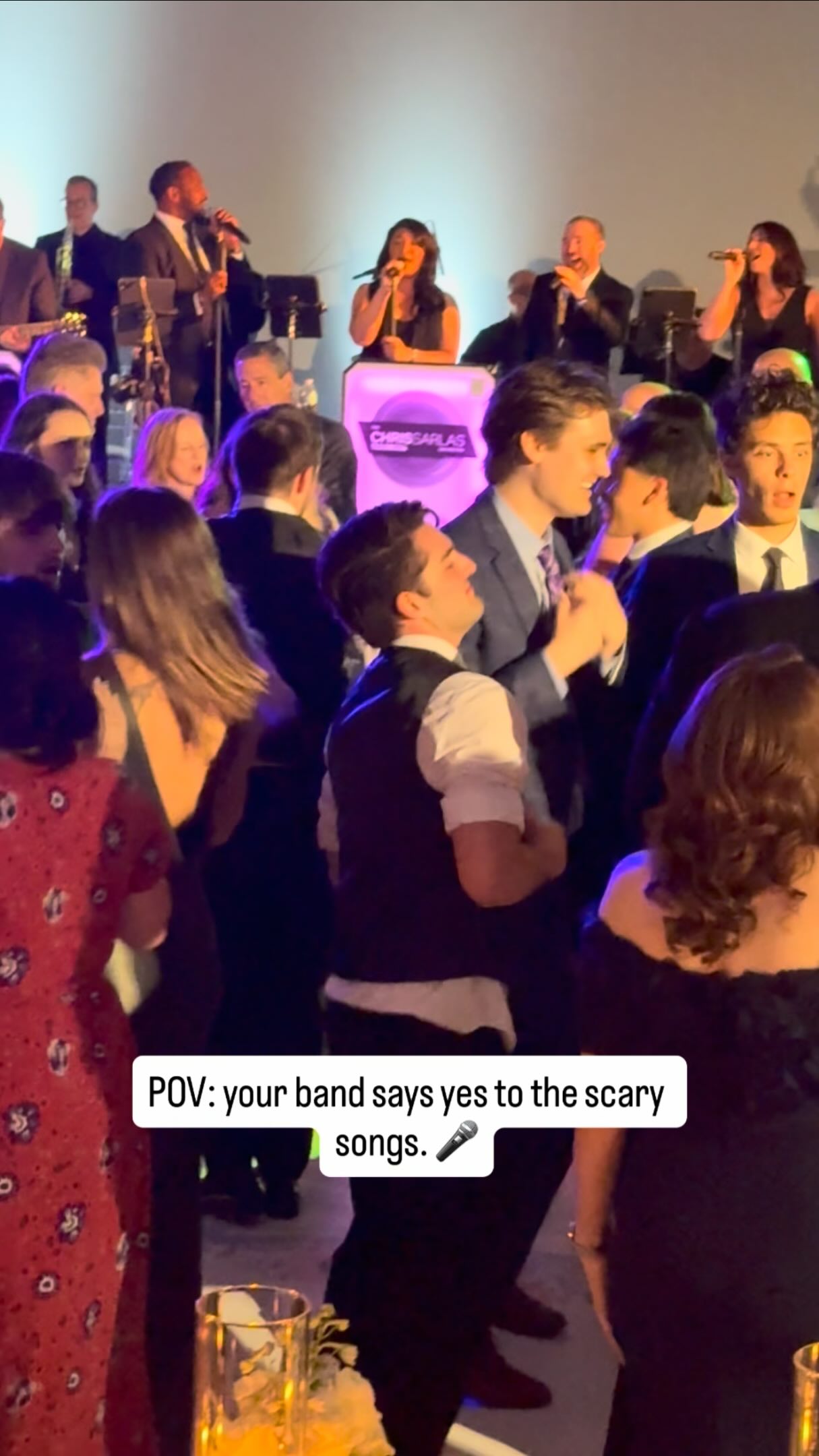 Most bands won’t touch this one live. We’re giving you the whole song. No backing tracks. No studio tricks. Just four singers, full harmonies, and a band that’s 100% live 100% of the time. Because your wedding deserves the real thing 

Venue @westinlombard 
Planning @clementinechicago 
Band @sarlasmusic Chris Sarlas Orchestra 

chicagoweddingband chicagowedding weddinginspiration weddingreception weddingentertainment