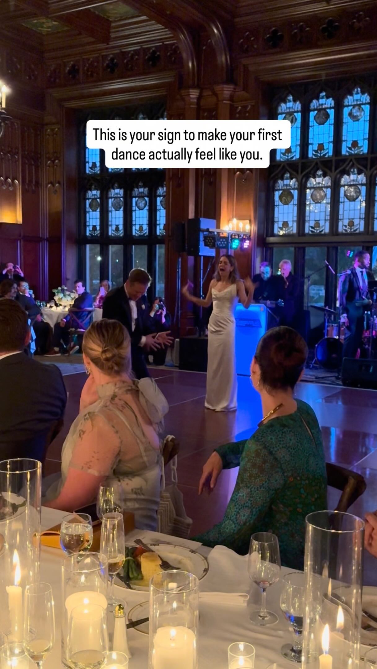Not every first dance has to be slow.
Sometimes it’s just two people singing Blink-182 at each other from opposite sides of the dance floor. 🤘🖤

Venue @universityclubofchicago 
Planning @lofi_events 
Decor @ashlandaddison 
Band @sarlasmusic Chris Sarlas Orchestra 

chicagowedding firstdance chicagoweddingplanner chicagoweddingband weddinginspiration