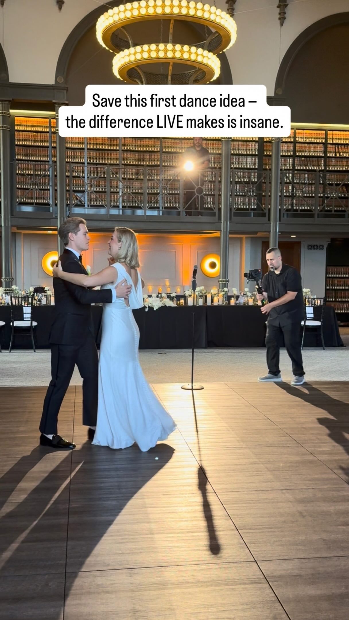 They did a quiet run-through before guests arrived.
Then the room filled, the band went live, and suddenly the exact same dance felt completely different ️
And that lift right at the key change? Absolutely nailed it 🥰🫶

Dream team: 
Coordinator: @shh.events 
Venue: @thelibraryat190 
Catering: @maisoncuisinechicago 
Floral @juliettanfloraldesign 
Band: @sarlasmusic Carol Sarlas Orchestra 
Hair: @katiearcherhair 
MU: @debrapetrielli.team 
MU: @eliana_makeup 
Dress: @anthropologieweddings 
Tux: @hiveandcolony 

chicagoweddingband chicagowedding firstdance weddinginspiration weddingplanning